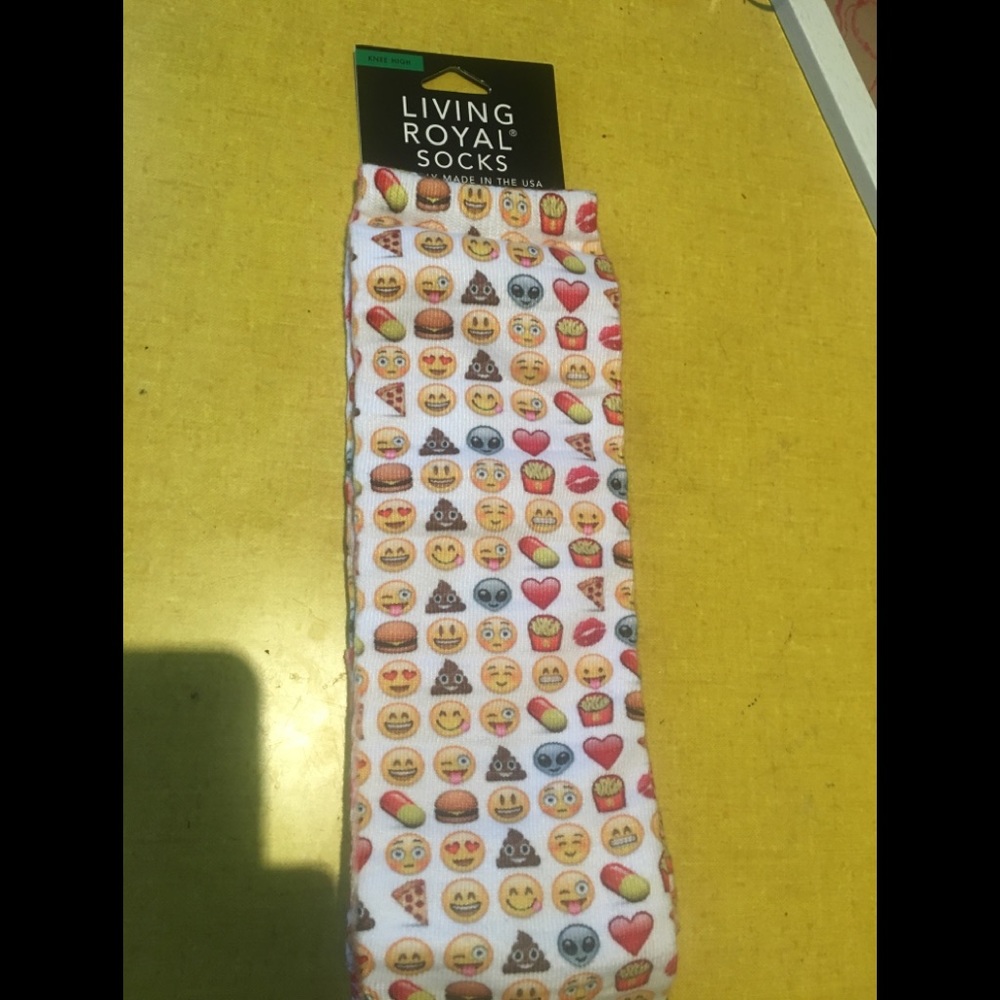 Knee high emoji socks - NWT